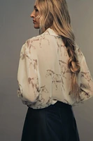 SEMI-SHEER ANIMALS PRINT SHIRT