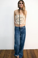 FRAYED SEQUIN TOP