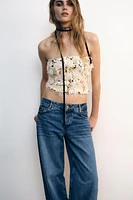 FRAYED SEQUIN TOP