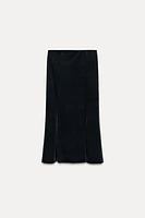 VELVET MIDI SKIRT