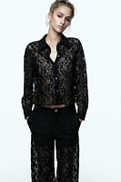 LACE SEQUIN SHIRT