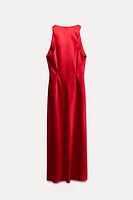 SATIN EFFECT MIDI DRESS