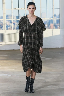 PLAID RUFFLED DRESS ZW COLLECTION