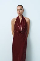 OPEN BACK VELVET DRESS