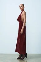 OPEN BACK VELVET DRESS