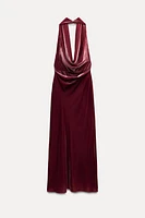 OPEN BACK VELVET DRESS