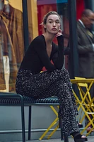 SEQUIN VELVET FLARED LEGGINGS