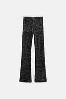 SEQUIN VELVET FLARED LEGGINGS