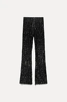 FRINGED SEQUIN LEGGINGS