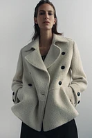 WOOL BLEND BOUCLE COAT ZW COLLECTION