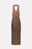 SEQUIN MIDI DRESS