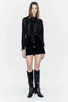 VELVET MINI SKIRT ZW COLLECTION