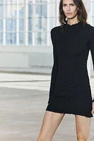 TEXTURED KNIT MINI DRESS