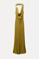 SATIN EFFECT MIDI DRESS