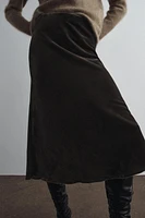 VELVET MIDI SKIRT ZW COLLECTION