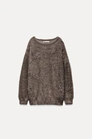 FAUX FUR KNIT SWEATER