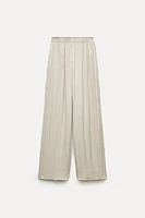 SATIN EFFECT ELASTIC WAIST PANTS