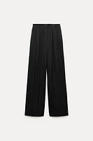 SATIN EFFECT ELASTIC WAIST PANTS