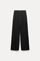 SATIN EFFECT ELASTIC WAIST PANTS