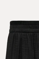 SATIN EFFECT ELASTIC WAIST PANTS