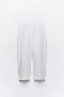 LINEN BLEND PLEATED PANTS