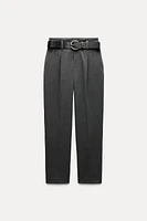 BELTED TAPERED PANTS