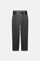 BELTED TAPERED PANTS