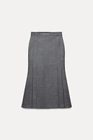 100% WOOL BOX PLEAT SKIRT ZW COLLECTION