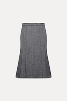 100% WOOL BOX PLEAT SKIRT ZW COLLECTION