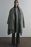 ALPACA BLEND CAPE COAT WITH SCARF ZW COLLECTION