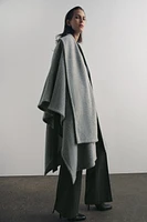 ALPACA BLEND CAPE COAT WITH SCARF ZW COLLECTION