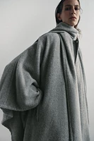 ALPACA BLEND CAPE COAT WITH SCARF ZW COLLECTION