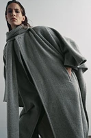 ALPACA BLEND CAPE COAT WITH SCARF ZW COLLECTION