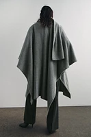 ALPACA BLEND CAPE COAT WITH SCARF ZW COLLECTION