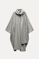 ALPACA BLEND CAPE COAT WITH SCARF ZW COLLECTION