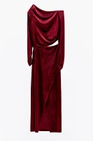 VELVET MIDI DRESS