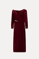 VELVET MIDI DRESS