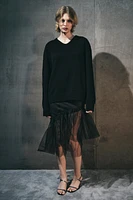 ASYMMETRICAL TULLE SKORT