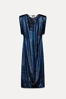 VELVET SHOULDER PAD DRESS ZW COLLECTION