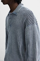 WASHED KNIT POLO SHIRT