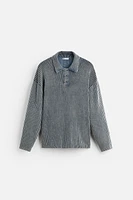 WASHED KNIT POLO SHIRT