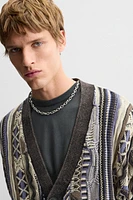 ABSTRACT JACQUARD CARDIGAN