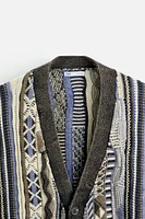 ABSTRACT JACQUARD CARDIGAN