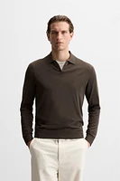 COTTON - SILK BLEND KNIT POLO