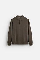 COTTON - SILK BLEND KNIT POLO