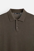 COTTON - SILK BLEND KNIT POLO