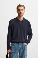 COTTON - SILK BLEND KNIT POLO