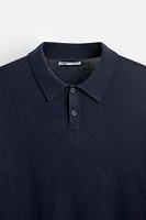 COTTON - SILK BLEND KNIT POLO