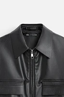 FAUX LEATHER OVERSHIRT