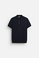 VISCOSE BLEND KNIT POLO SHIRT